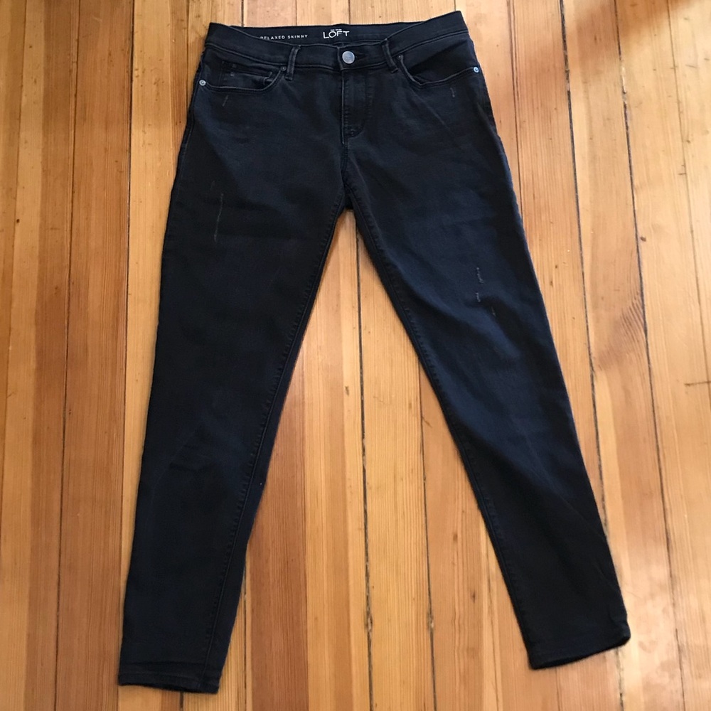 Loft Relaxed Skinny Black Jeans